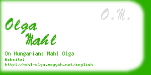 olga mahl business card